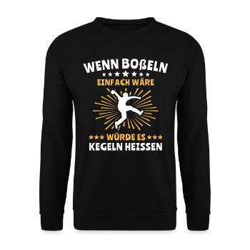 Bosseln Bosselsport Boßeln Bosselkugel - Unisex Pullover - Schwarz - Vorne - Alina (178cm) & Michal (187cm)