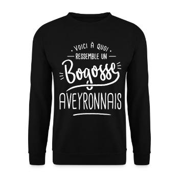 aveyronnais bogosse Cadeau humour aveyron - Sweat-shirt Unisexe - noir - Devant - Alina (178cm) & Michal (187cm)