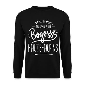 hauts alpins bogosse Cadeau humour haute alpes - Sweat-shirt Unisexe - noir - Devant - Alina (178cm) & Michal (187cm)