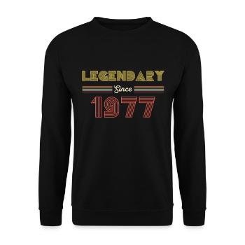 Legendär Seit 1977 - 45 Jahre Alt - 45. Geburtstag - Unisex Pullover - Schwarz - Vorne - Alina (178cm) & Michal (187cm)
