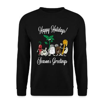 Season's Greetings Funny Spices Christmas - Unisex Sweatshirt - black - Front - Alina (178cm) & Michal (187cm)