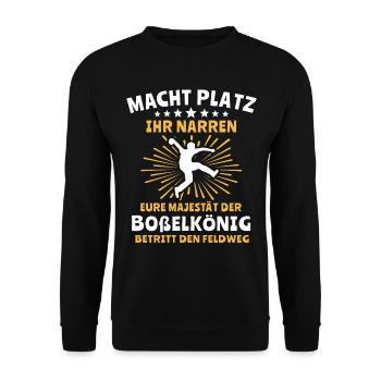 Bosseln Klootschiessen Majestät Boßeln Sprüche - Unisex Pullover - Schwarz - Vorne - Alina (178cm) & Michal (187cm)