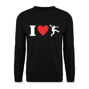 Bosseln Liebe Klootschiessen I Love Boßeln - Unisex Pullover - Schwarz - Vorne - Alina (178cm) & Michal (187cm)