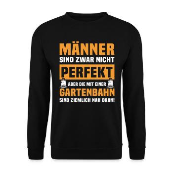 Gartenbahn Eisenbahn Garten Gartenbahner Männer - Unisex Pullover - Schwarz - Vorne - Alina (178cm) & Michal (187cm)
