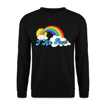 Cute Cloud - I hate people - Unisex Sweatshirt - black - Front - Alina (178cm) & Michal (187cm)