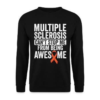MS Awesome Kann Nicht Aufhören - Bewusstsein - Unisex Pullover - Schwarz - Vorne - Alina (178cm) & Michal (187cm)