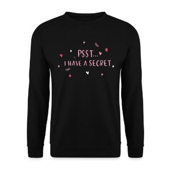 Psst... I have a secret - pregnancy - Unisex Sweatshirt - black - Front - Alina (178cm) & Michal (187cm)
