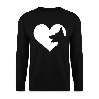 Malinois Berger Chien Coeur Silhouette - Sweat-shirt Unisexe - noir - Devant - Alina (178cm) & Michal (187cm)