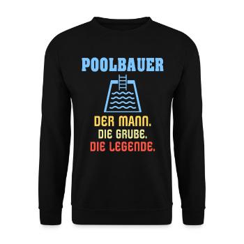 Pool Sprüche Poolbauer Poolbecken Gartenpool - Unisex Pullover - Schwarz - Vorne - Alina (178cm) & Michal (187cm)
