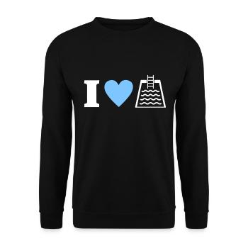 I Love Pools Poolbauer Poolbecken - Unisex Pullover - Schwarz - Vorne - Alina (178cm) & Michal (187cm)