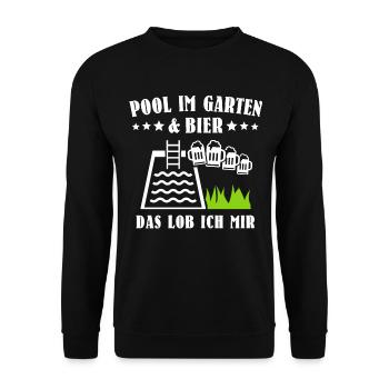 Pool Poolbauer Poolbecken - Unisex Pullover - Schwarz - Vorne - Alina (178cm) & Michal (187cm)