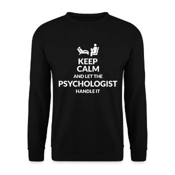 Restez calme, laissez le psychologue s’en occuper - Sweat-shirt Unisexe - noir - Devant - Alina (178cm) & Michal (187cm)