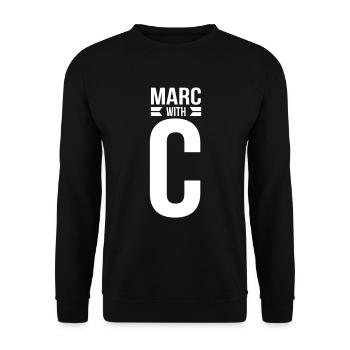 Marc with C First Name Gift Ideas - Unisex Sweatshirt - black - Front - Alina (178cm) & Michal (187cm)