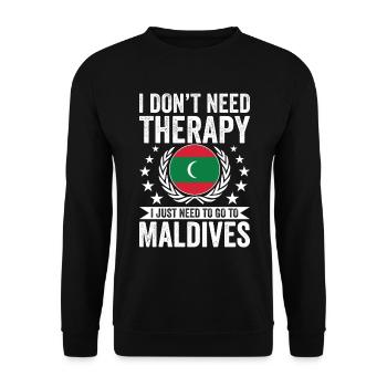 I don't need therapy, just Maldives - Unisex Sweatshirt - black - Front - Alina (178cm) & Michal (187cm)