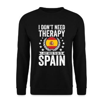 Ich Brauche Keine Therapie, Einfach Nur Spanien - Unisex Pullover - Schwarz - Vorne - Alina (178cm) & Michal (187cm)
