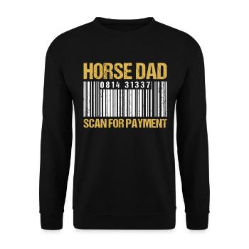 Horse Dad Scan For Payment Horses Papa - Unisex Sweatshirt - black - Front - Alina (178cm) & Michal (187cm)