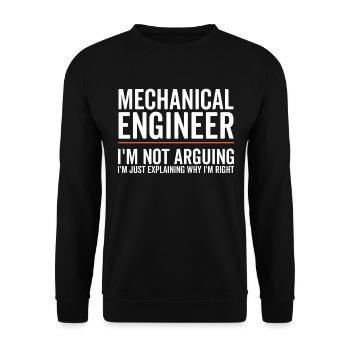 Juste expliquer - Ingénieur en mécanique - Sweat-shirt Unisexe - noir - Devant - Alina (178cm) & Michal (187cm)