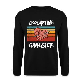 Crocheting Gangster Häkeln Häkelgarn - Unisex Pullover - Schwarz - Vorne - Alina (178cm) & Michal (187cm)