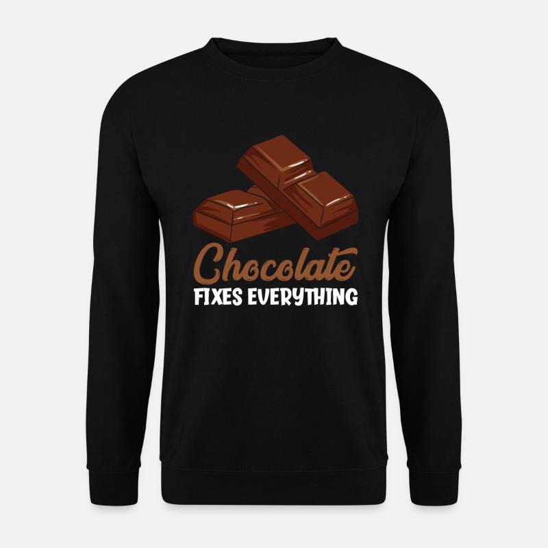 Chocolate Fixes Everything Lustige Schokolade - Unisex Pullover - Schwarz