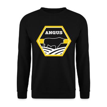 Rancher Cattle Rancher - Angus Cow - Unisex Sweatshirt - black - Front - Alina (178cm) & Michal (187cm)