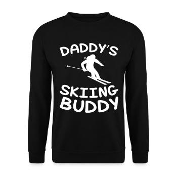 Daddy's Ski-Buddy - Kinder Skifahrer - Unisex Pullover - Schwarz - Vorne - Alina (178cm) & Michal (187cm)