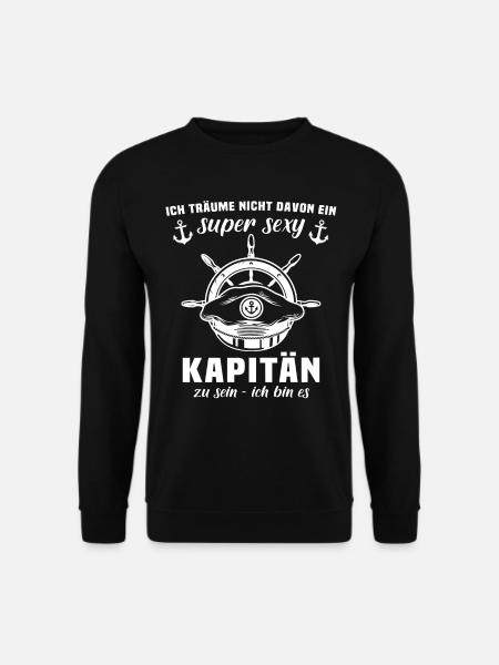 Kapitän Boot Kapitänsmütze Käptn Kapitaen - Unisex Pullover - Schwarz