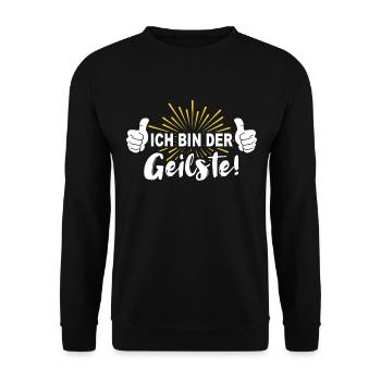Geiler Typ Geil Ich bin der Geilste - Unisex Pullover - Schwarz - Vorne - Alina (178cm) & Michal (187cm)