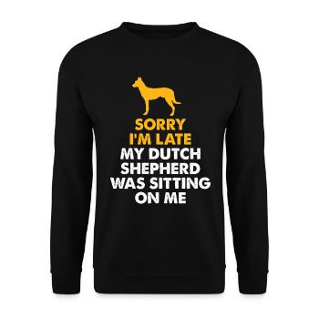 Ich Bin Spät Dran, Mein Holländischer Schäferhund - Unisex Pullover - Schwarz - Vorne - Alina (178cm) & Michal (187cm)