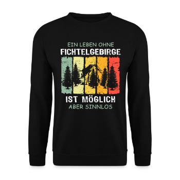 Fichtelgebirge Sprüche Fichtelgebirgler - Unisex Pullover - Schwarz - Vorne - Alina (178cm) & Michal (187cm)