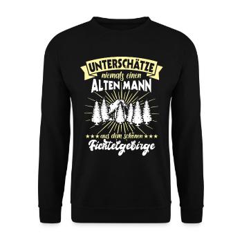 Fichtelgebirge Sprüche Fichtelgebirgler - Unisex Pullover - Schwarz - Vorne - Alina (178cm) & Michal (187cm)