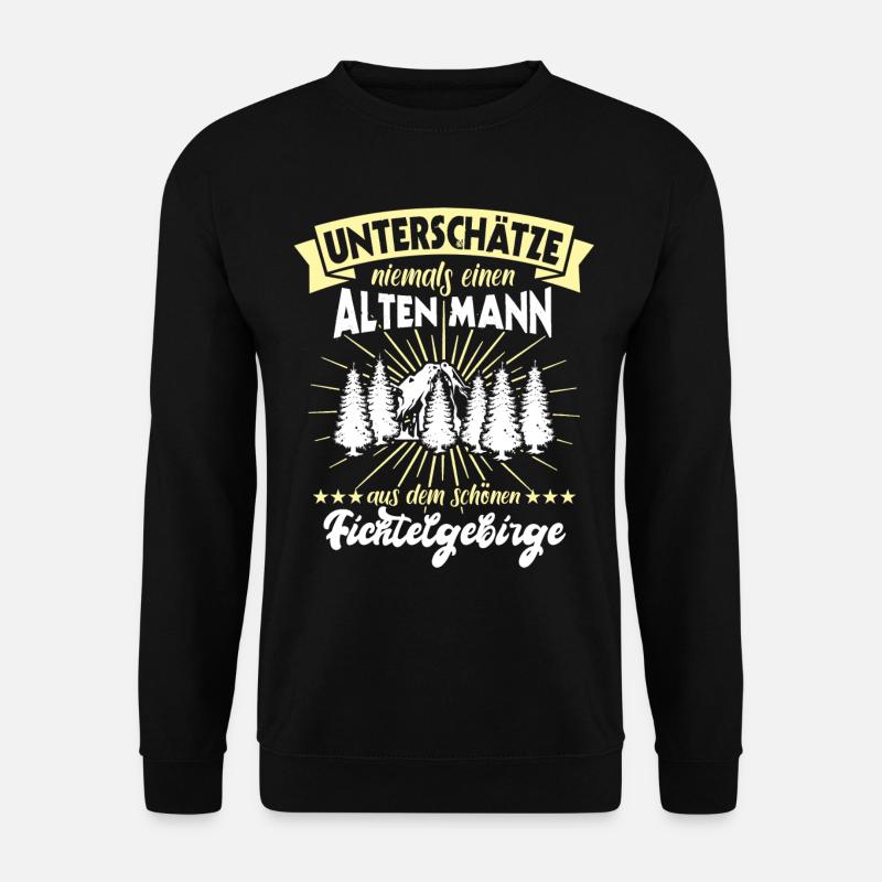 Fichtelgebirge Sprüche Fichtelgebirgler - Unisex Pullover - Schwarz