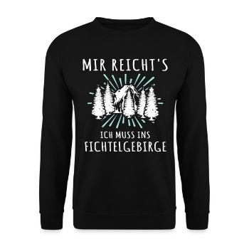 Fichtelgebirge Spruch Fichtelgebirgler - Unisex Pullover - Schwarz - Vorne - Alina (178cm) & Michal (187cm)