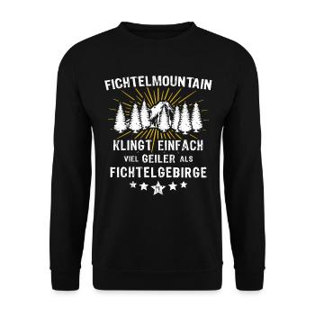 Fichtelgebirge Spruch Fichtelgebirgler - Unisex Pullover - Schwarz - Vorne - Alina (178cm) & Michal (187cm)