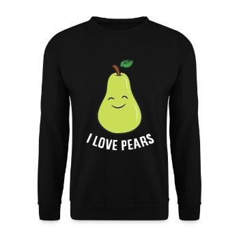 Pear - I Love Pears - Unisex Sweatshirt - black - Front - Alina (178cm) & Michal (187cm)