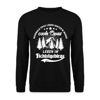 Fichtelgebirge Opa Fichtelgebirgler Opas - Unisex Pullover - Schwarz - Vorne - Alina (178cm) & Michal (187cm)