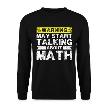 Warnung Kann Anfangen, Über Mathematik Zu Sprechen - Unisex Pullover - Schwarz - Vorne - Alina (178cm) & Michal (187cm)