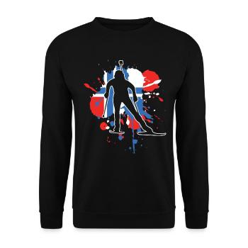 Norvège Drapeau Biathloniste - Biathlon - Sweat-shirt Unisexe - noir - Devant - Alina (178cm) & Michal (187cm)