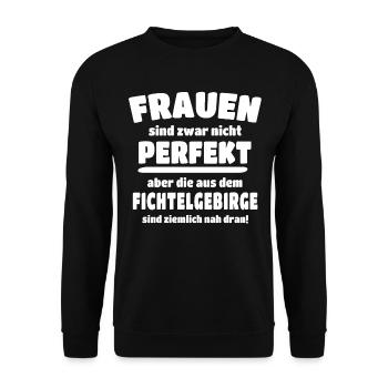 Fichtelgebirge Frauen Fichtelgebirglerin - Unisex Pullover - Schwarz - Vorne - Alina (178cm) & Michal (187cm)