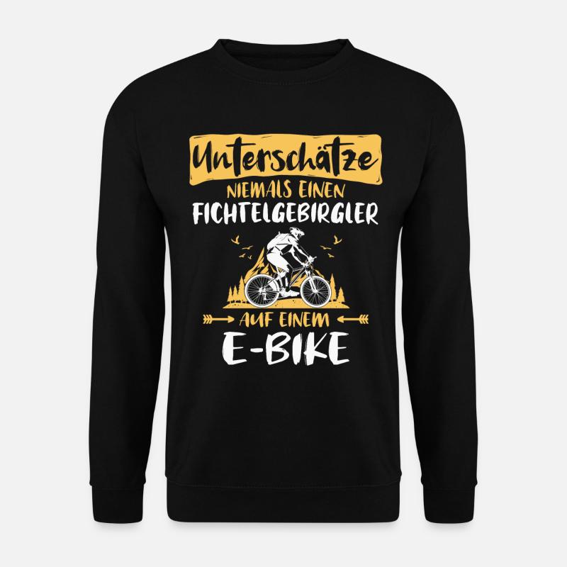 Fichtelgebirge Ebike Fichtelgebirgler Ebiking - Unisex Pullover - Schwarz