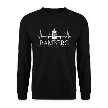 Bamberg Vintage City Bamberg Bridge Town Hall - Unisex Sweatshirt - black - Front - Alina (178cm) & Michal (187cm)