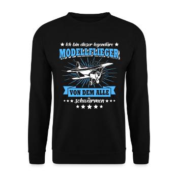 Modellflug RC Flugzeug Modellfliegen - Unisex Pullover - Schwarz - Vorne - Alina (178cm) & Michal (187cm)