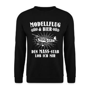 Modellflug Bier Modellfliegen Modellflieger - Unisex Pullover - Schwarz - Vorne - Alina (178cm) & Michal (187cm)