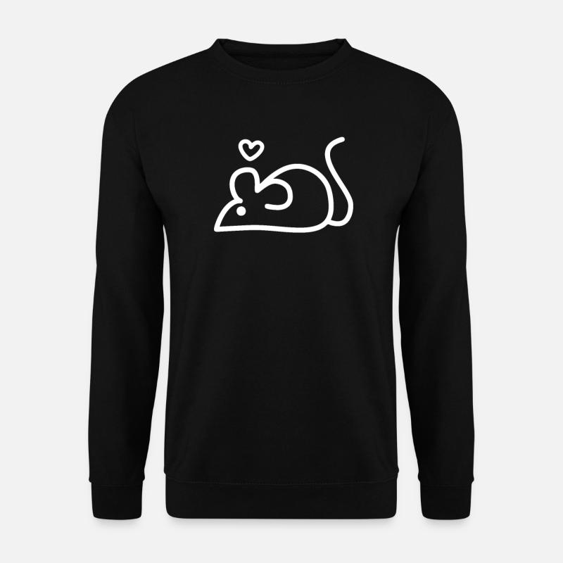 eine Maus mit Herz - Unisex Pullover - Schwarz