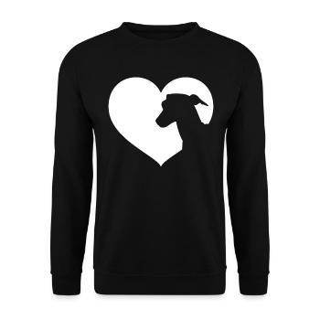 Greyhound Dog Heart Silhouette - Unisex Sweatshirt - black - Front - Alina (178cm) & Michal (187cm)