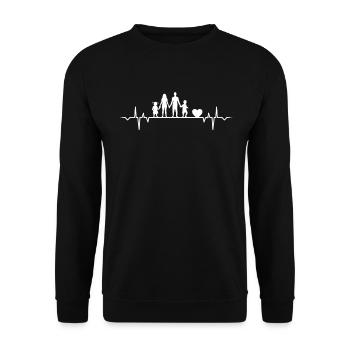 Famille Maman Papa Enfant Fils Fille Tante Oncle - Sweat-shirt Unisexe - noir - Devant - Alina (178cm) & Michal (187cm)