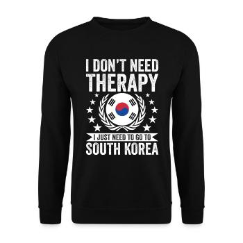 I don't need therapy, just go to Korea - Unisex Sweatshirt - black - Front - Alina (178cm) & Michal (187cm)