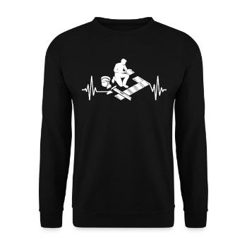 Tiler ECG Tiles Laying Heart Line - Unisex Sweatshirt - black - Front - Alina (178cm) & Michal (187cm)