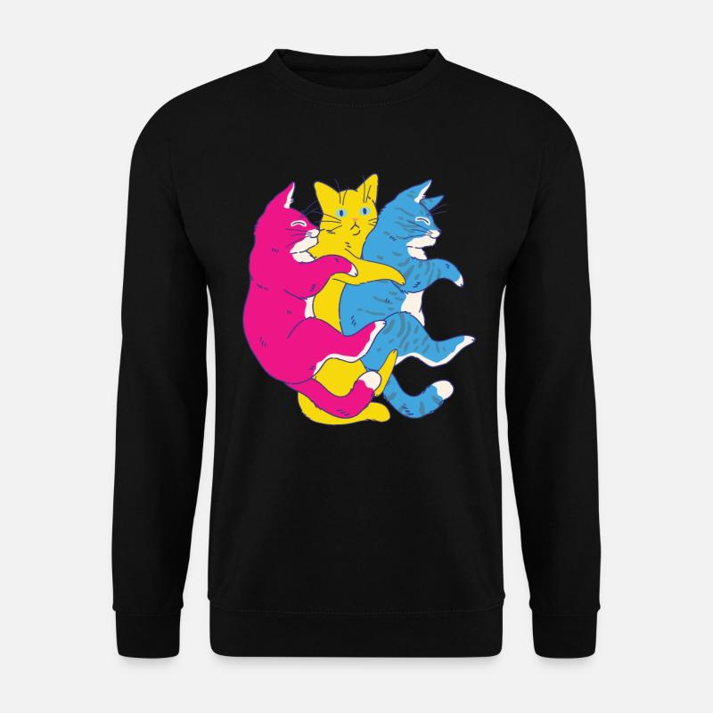 LGBTQ-Flagge - Nette Katzenstapel Pansexual - Unisex Pullover - Schwarz