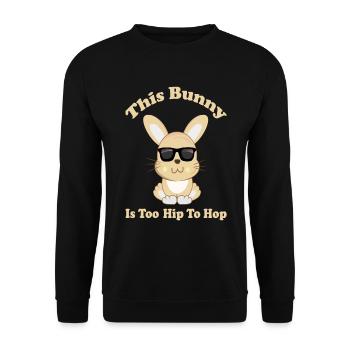Lapin Hoppeln Hopsen Sauter Oreilles de Lapin Lapin Lapin - Sweat-shirt Unisexe - noir - Devant - Alina (178cm) & Michal (187cm)