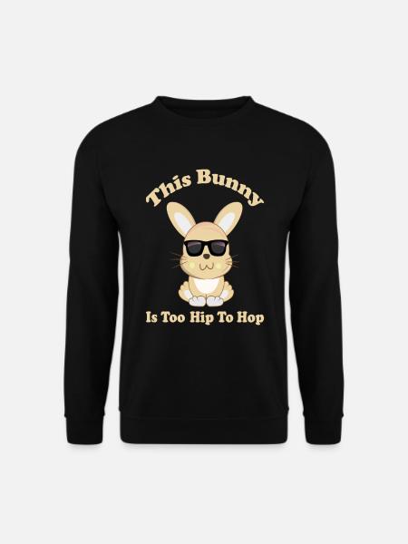 Kaninchen Hoppeln Hopsen Springen Hasenohren hase - Unisex Pullover - Schwarz